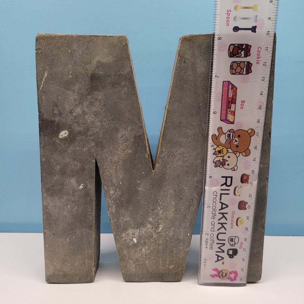Anthropologie Zinc Metal Letter M 8" Tall Minimalist Industrial Shelf Wall Decor - Picture 2 of 6